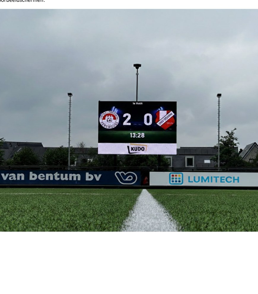 LED scorebord met sponsorbalk