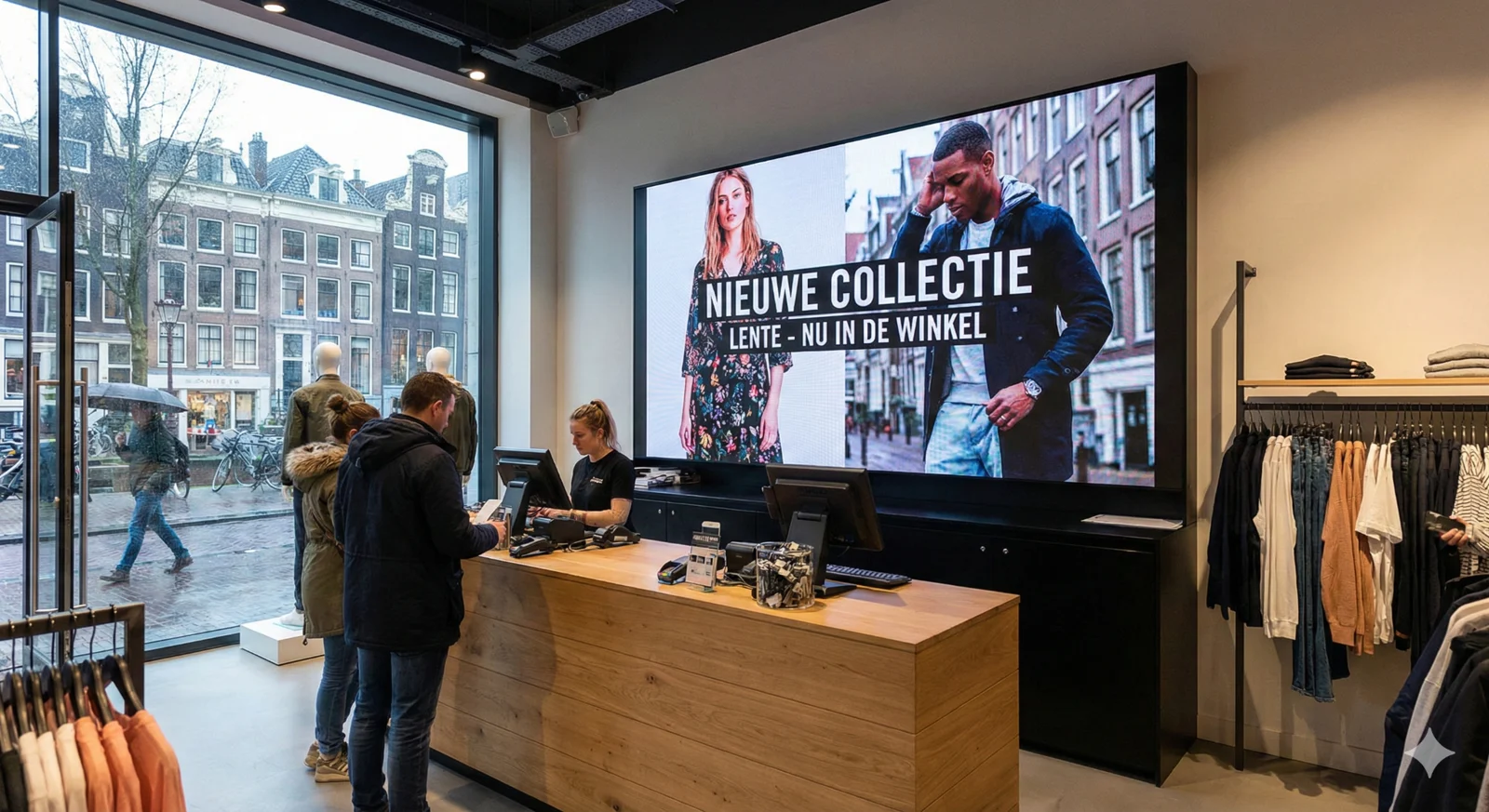 Indoor LED scherm in een winkel